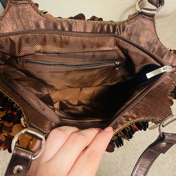 Vintage Y2K Sequin Brown purse - Picture 6 of 7